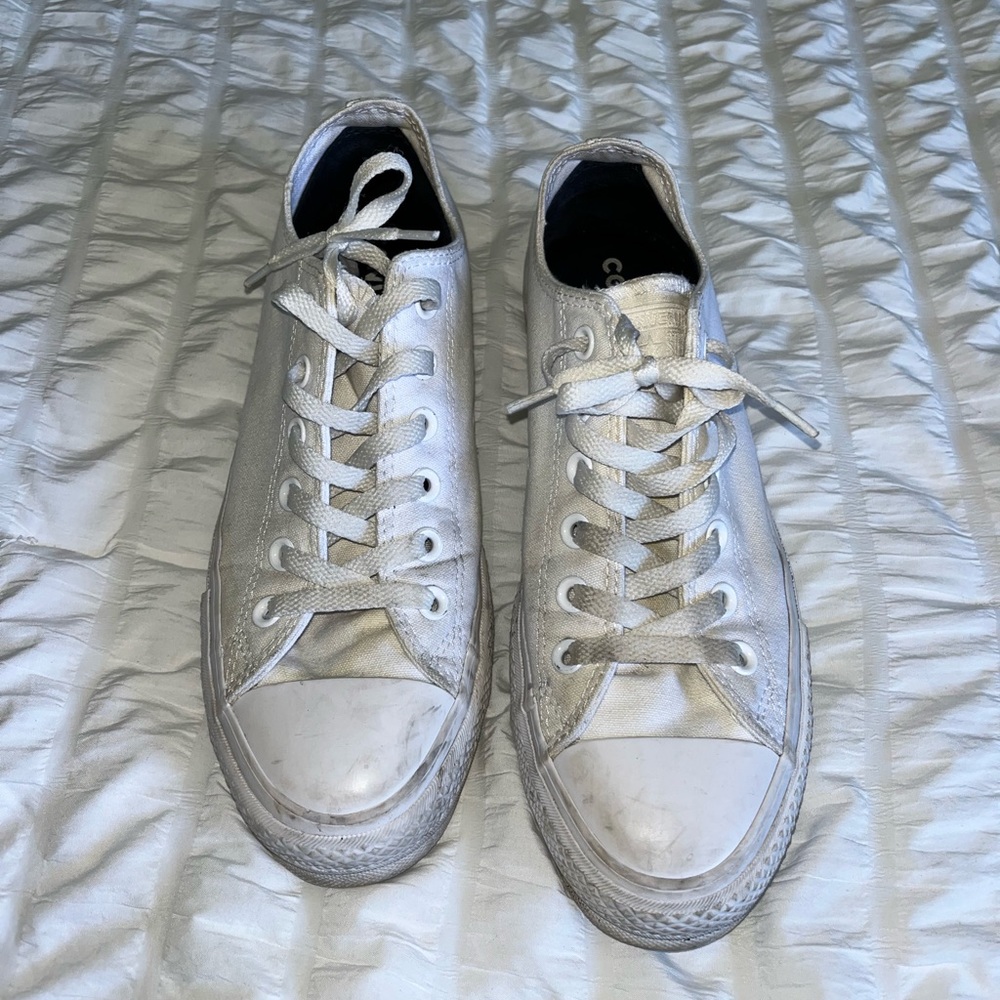 All White Platform Low Converse